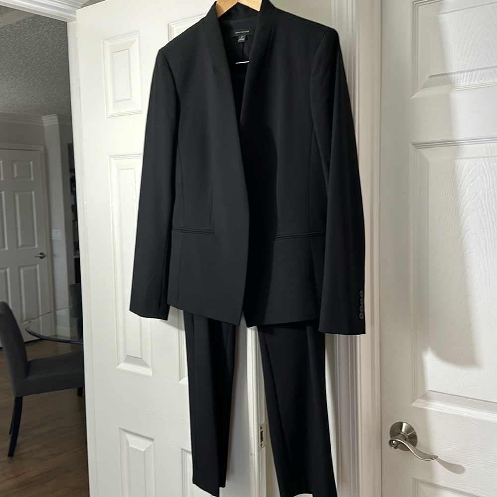 Black Ann Taylor pantsuit, size 10 jacket size 12 pants